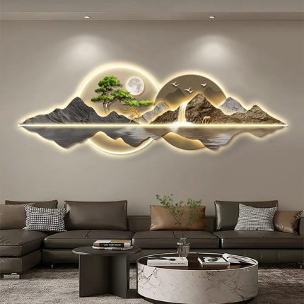 Designer style wall Hanging Conception mountain crystal porcelain decor
