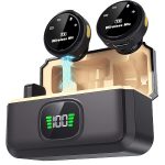Q8 wireless lavalier Microphone button type one to two noise reduction with degital display magnetic mic