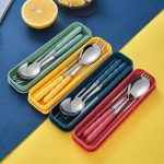 Outdoor portable travel cutlery set with box