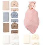 Baby blanket with Hat and  hair band set